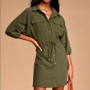 Bishop + Young Olive Green Mini Dress